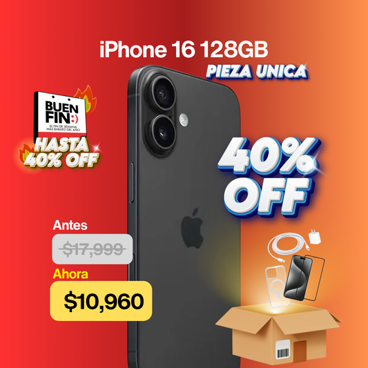 iPhone 16 128gb Negro 100% BUEN FIN