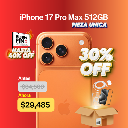 iPhone 17 Pro Max 512GB Naranja (Open box) BUEN FIN