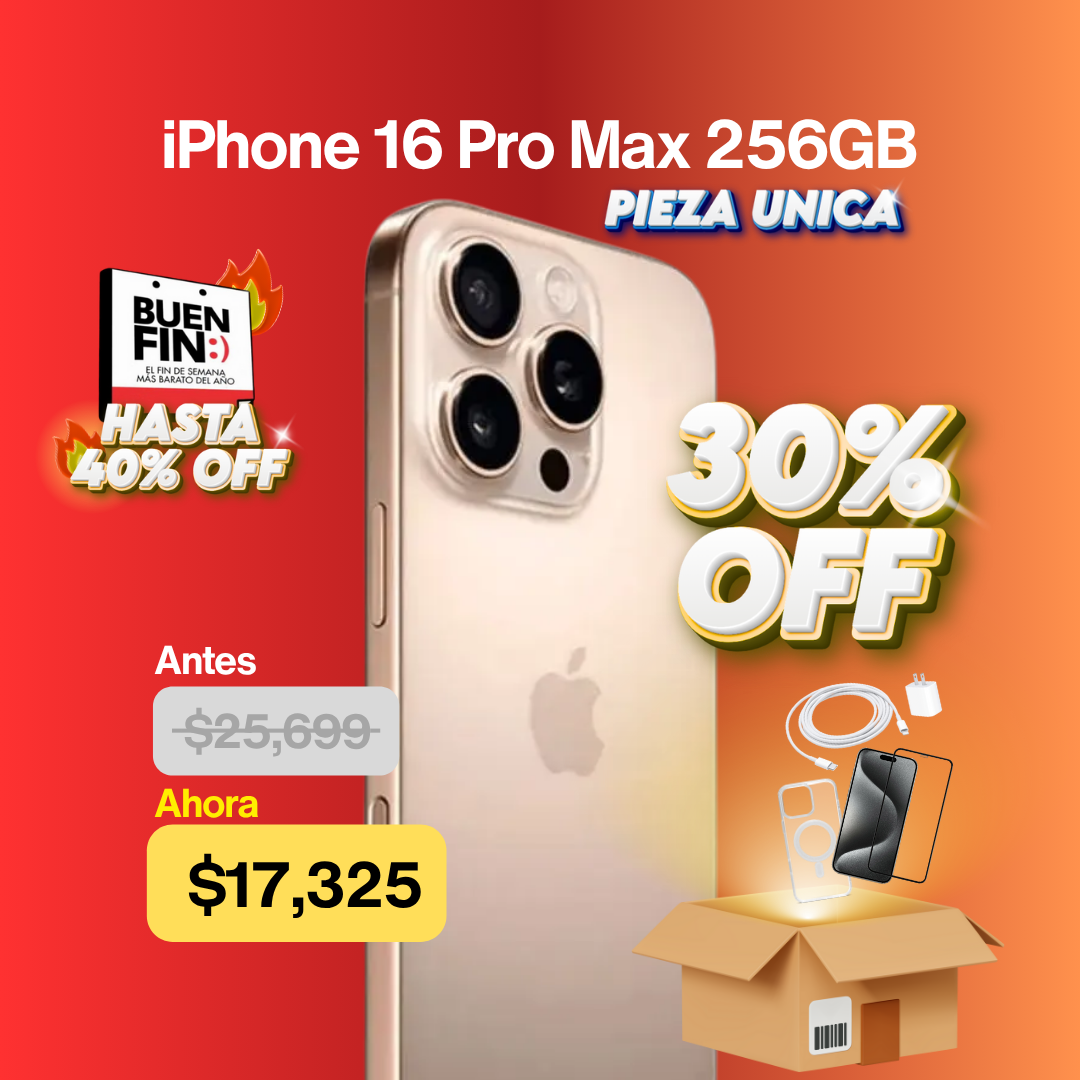 iPhone 16 Pro Max 256gb 100%  BUEN FIN